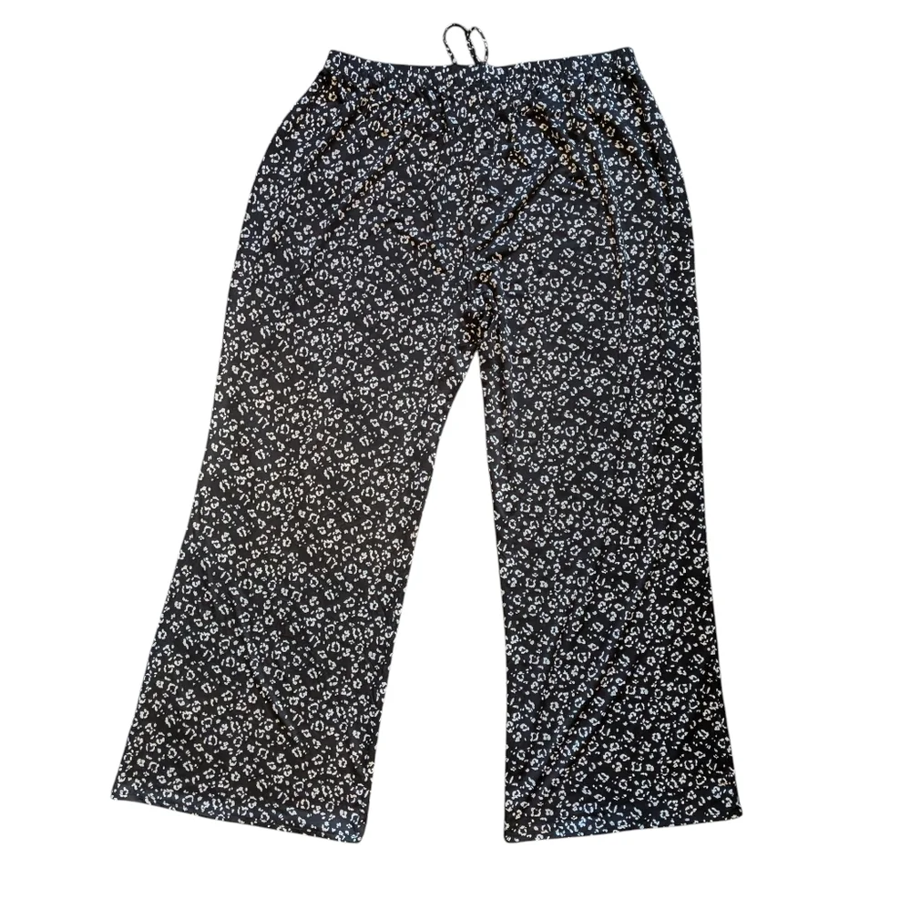 Love Ryan Womens Plus Size 2X Pull On Pants Black Leopard Wide Leg Festival - Picture 5 of 7